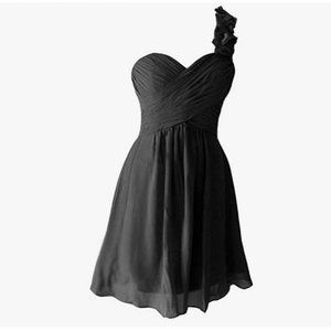 Minuet Black One Shoulder Sweetheart Dress